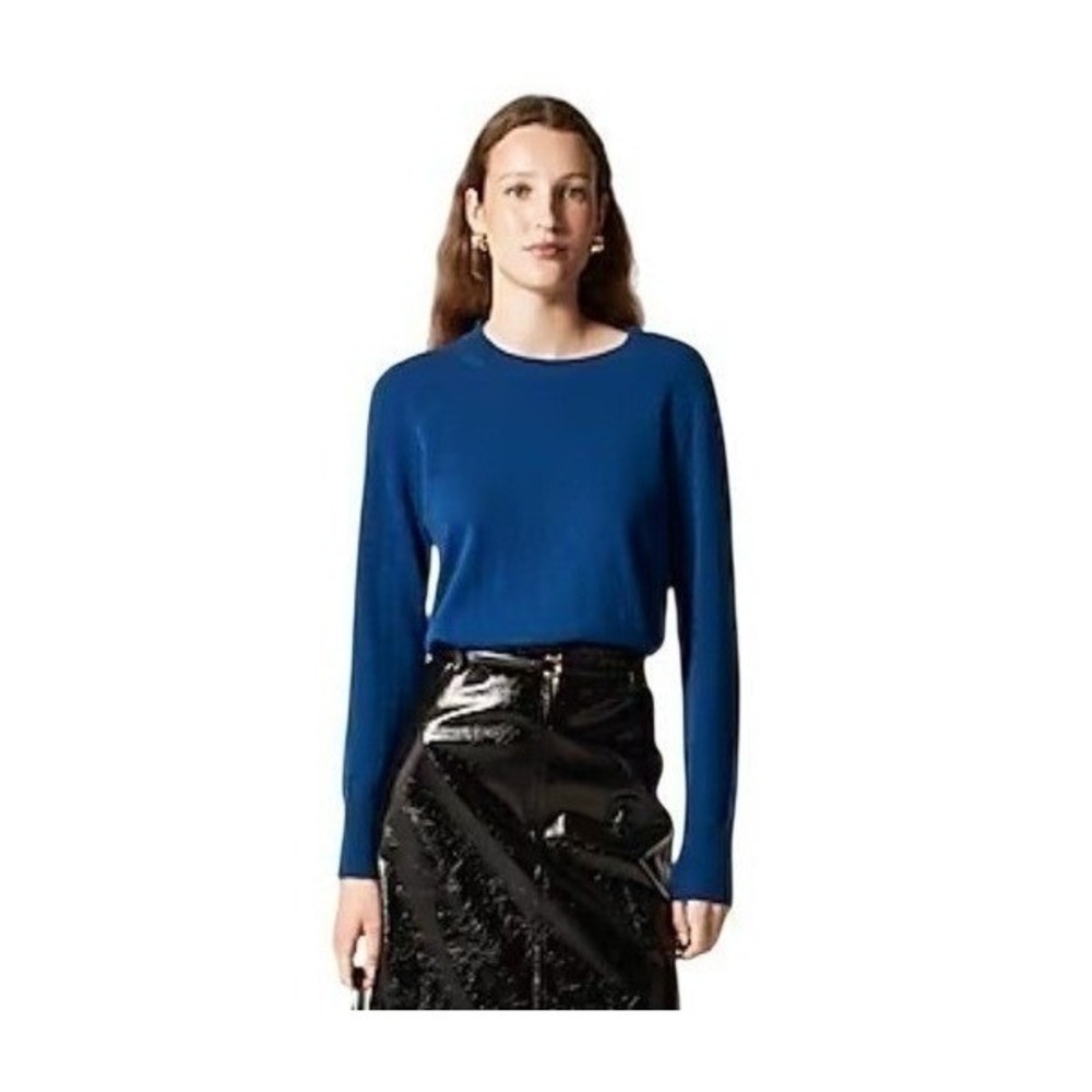 J. Crew Cashmere Classic Fit Cashmere Crewneck Sweater Tropical Cove Blue Knit M